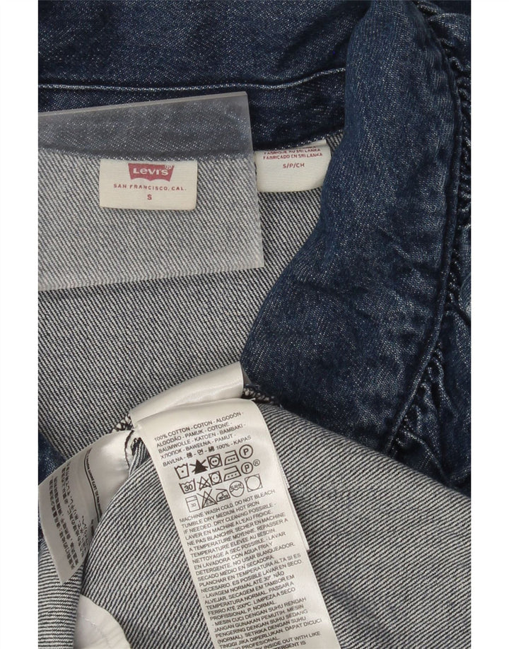 LEVI'S Abito in denim a maniche lunghe da donna UK 10 Piccolo cotone blu