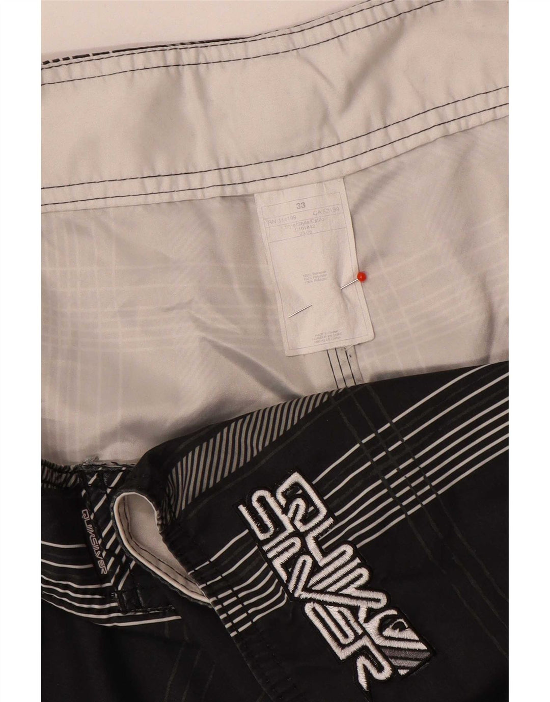Pantaloncini da bagno da uomo Quiksilver medio in poliestere nero a quadri