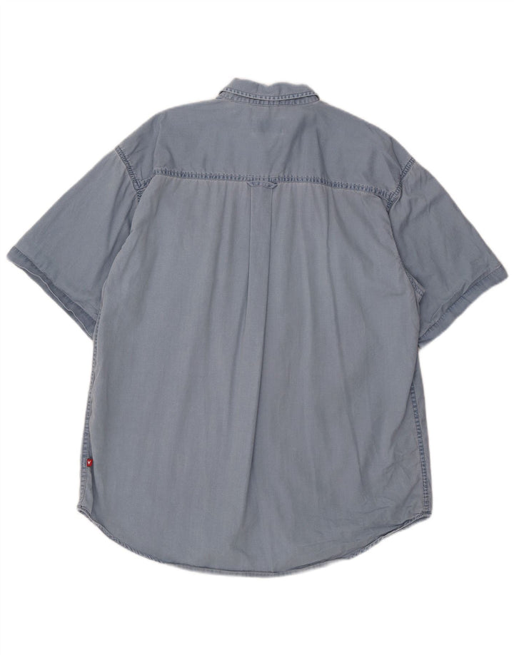 Camicia a maniche corte da uomo Wrangler grande in cotone blu