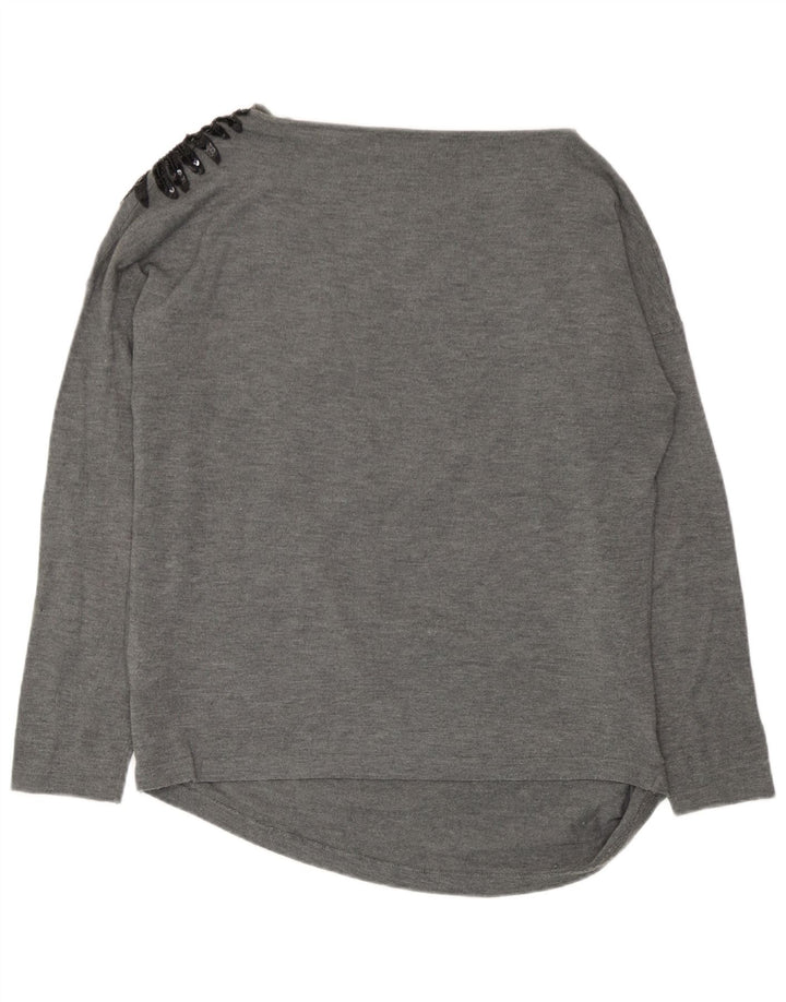 Top in camicetta da donna Zara UK 14 acrilico grigio medio