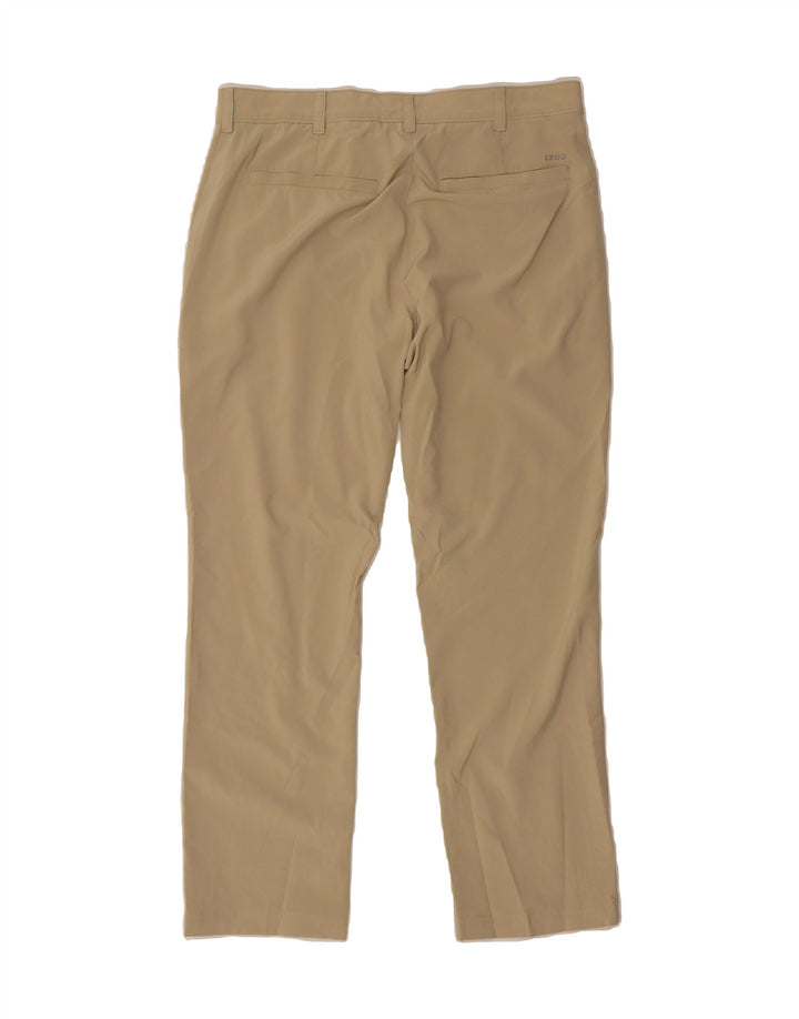 IZOD Womens Golf Straight Chino Trousers W32 L29 Beige Polyester Vintage Izod and Second-Hand Izod from Messina Hembry 