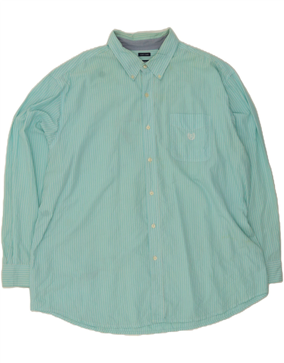 CHAPS Mens Easy Care Shirt 3XL Blue Pinstripe Cotton Vintage Chaps and Second-Hand Chaps from Messina Hembry 