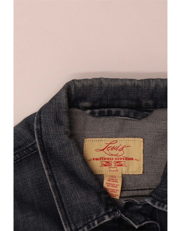 Giacca di jeans corta da donna Levi's UK 12 cotone blu navy medio