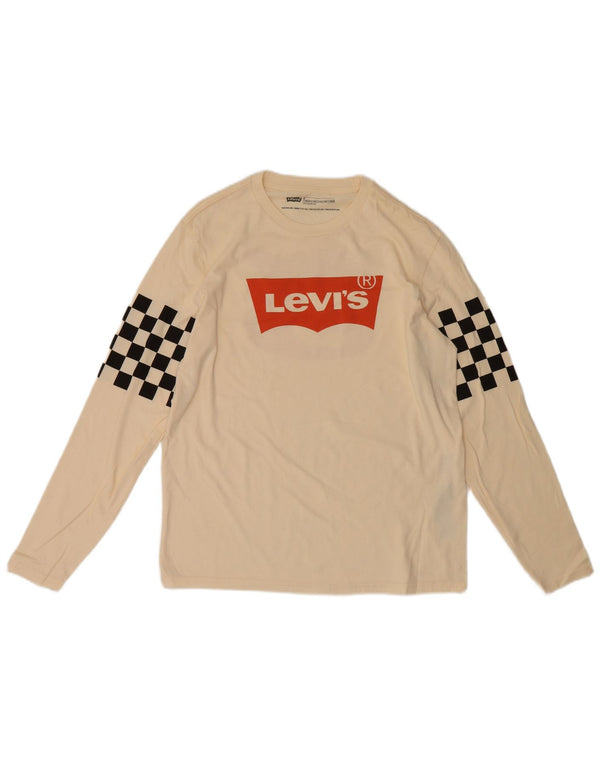 Levi's - Top grafico da uomo con vestibilità standard, manica lunga, medio, bianco sporco, geometrico