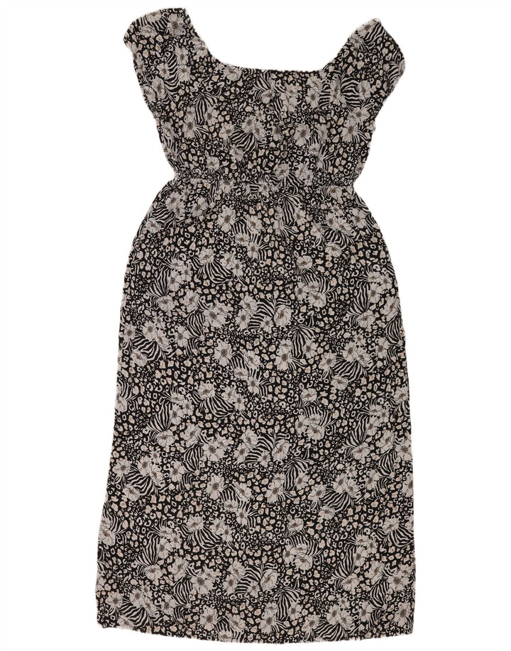Abito lungo da donna M&Co UK 18 XL Poliestere floreale nero