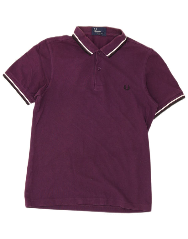 Polo da uomo slim fit Fred Perry piccola in cotone viola