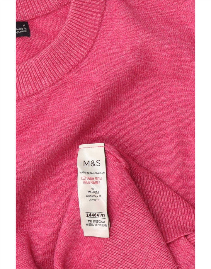 Maglione maglione girocollo da donna Marks & Spencer UK 14 Poliestere rosa medio