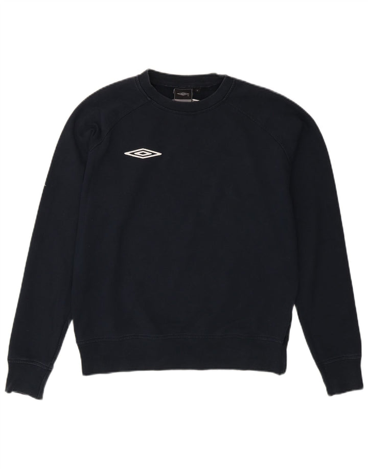 UMBRO Mens Sweatshirt Jumper Small Navy Blue Cotton
