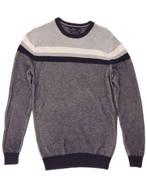 Marks & Spencer Mens Blue Harbour Crew Neck Jumper Sweater Small Navy Blue