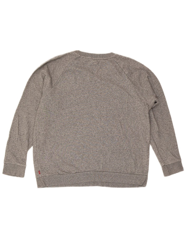 Levi's Felpa grafica da uomo in cotone chiazzato grigio medio
