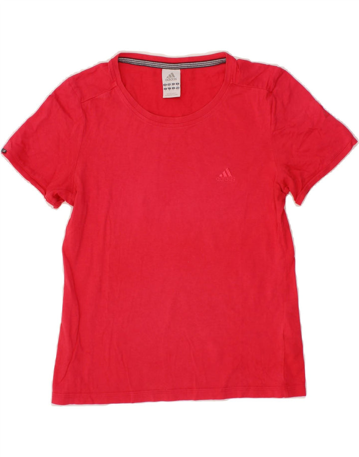 ADIDAS Womens T-Shirt Top UK 14 Medium Red Cotton Vintage Adidas and Second-Hand Adidas from Messina Hembry 