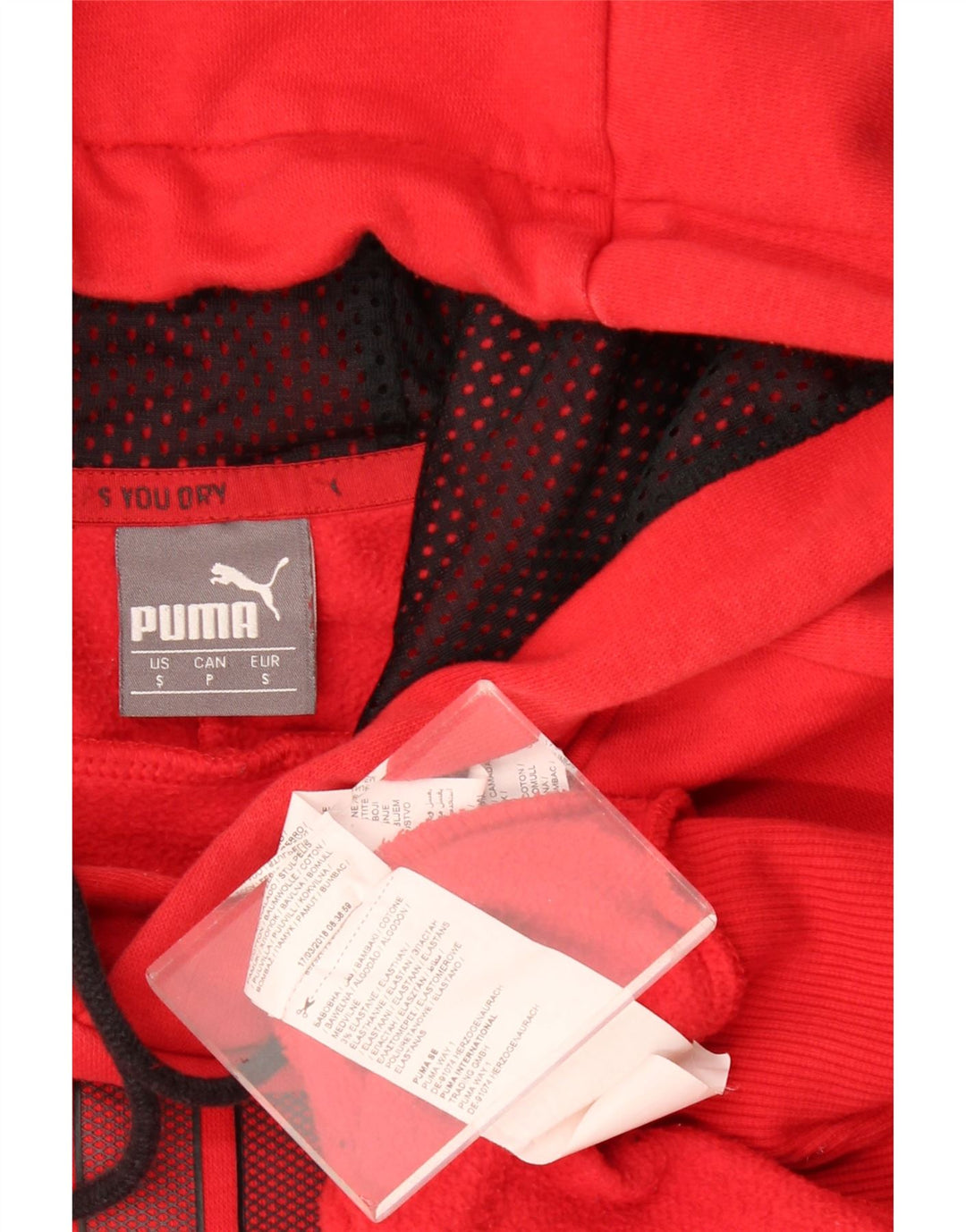 Felpa con cappuccio grafica da uomo Puma Small in cotone rosso
