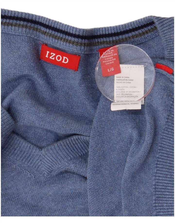 Maglione da uomo con scollo a V IZOD grande cotone blu