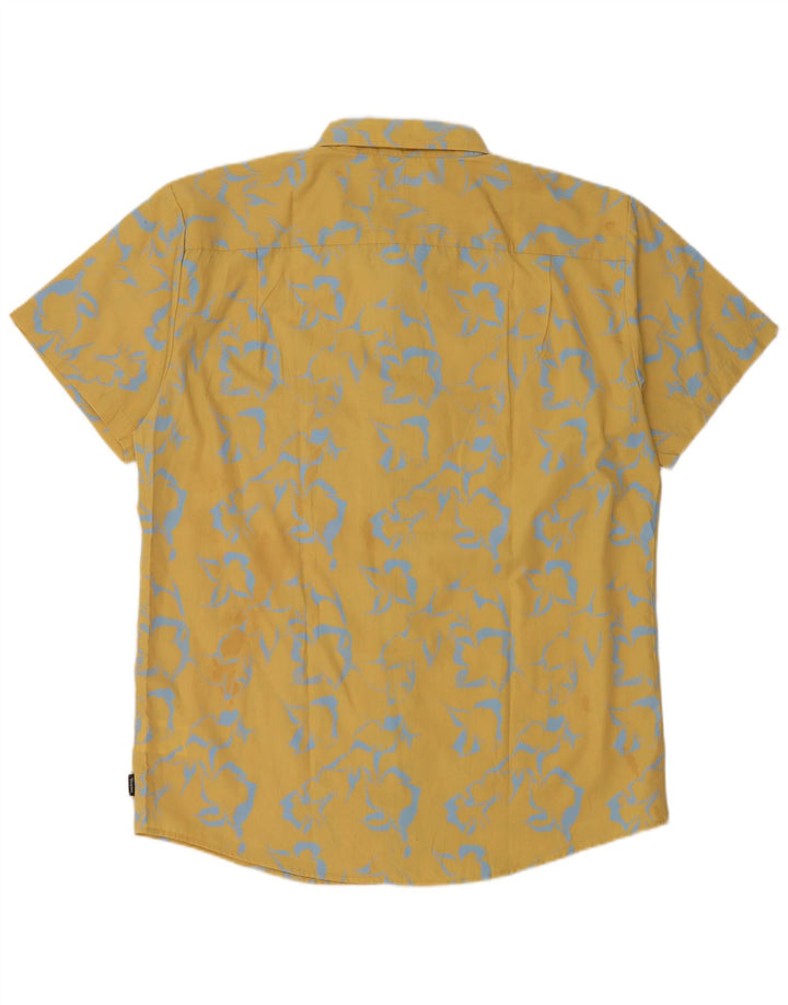 Camicia a maniche corte da uomo con motivo astratto Brixton XL in cotone giallo