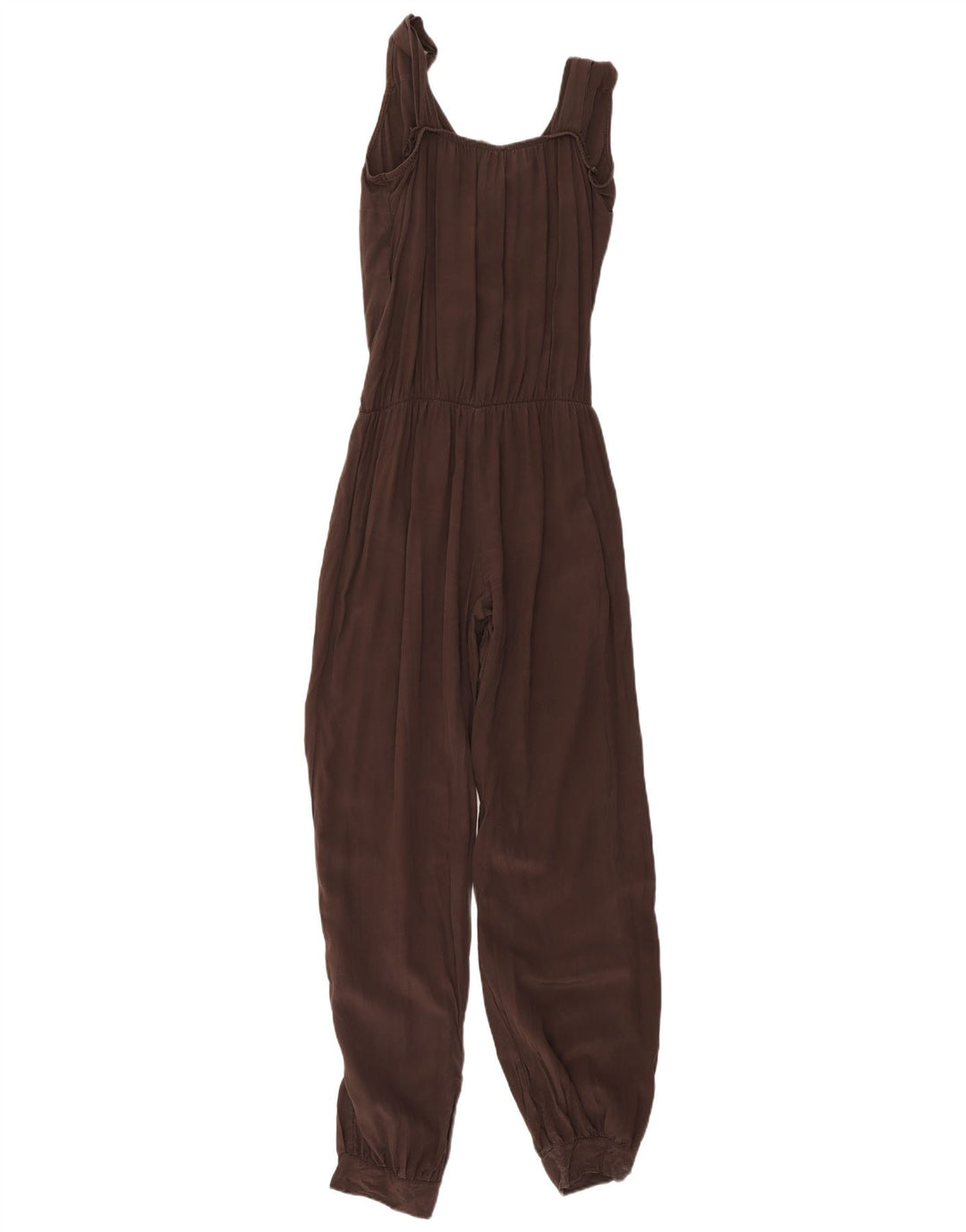 Tuta vintage da donna senza maniche IT 44 Seta marrone medio