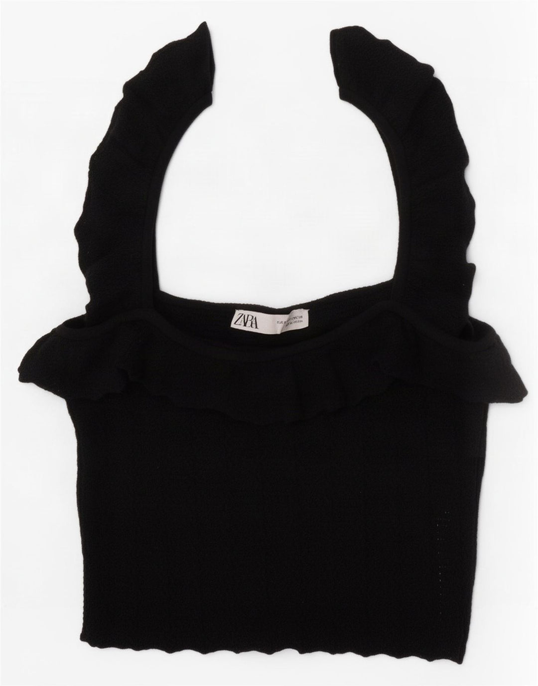 Top corto da donna Zara UK 8 piccolo in viscosa nera