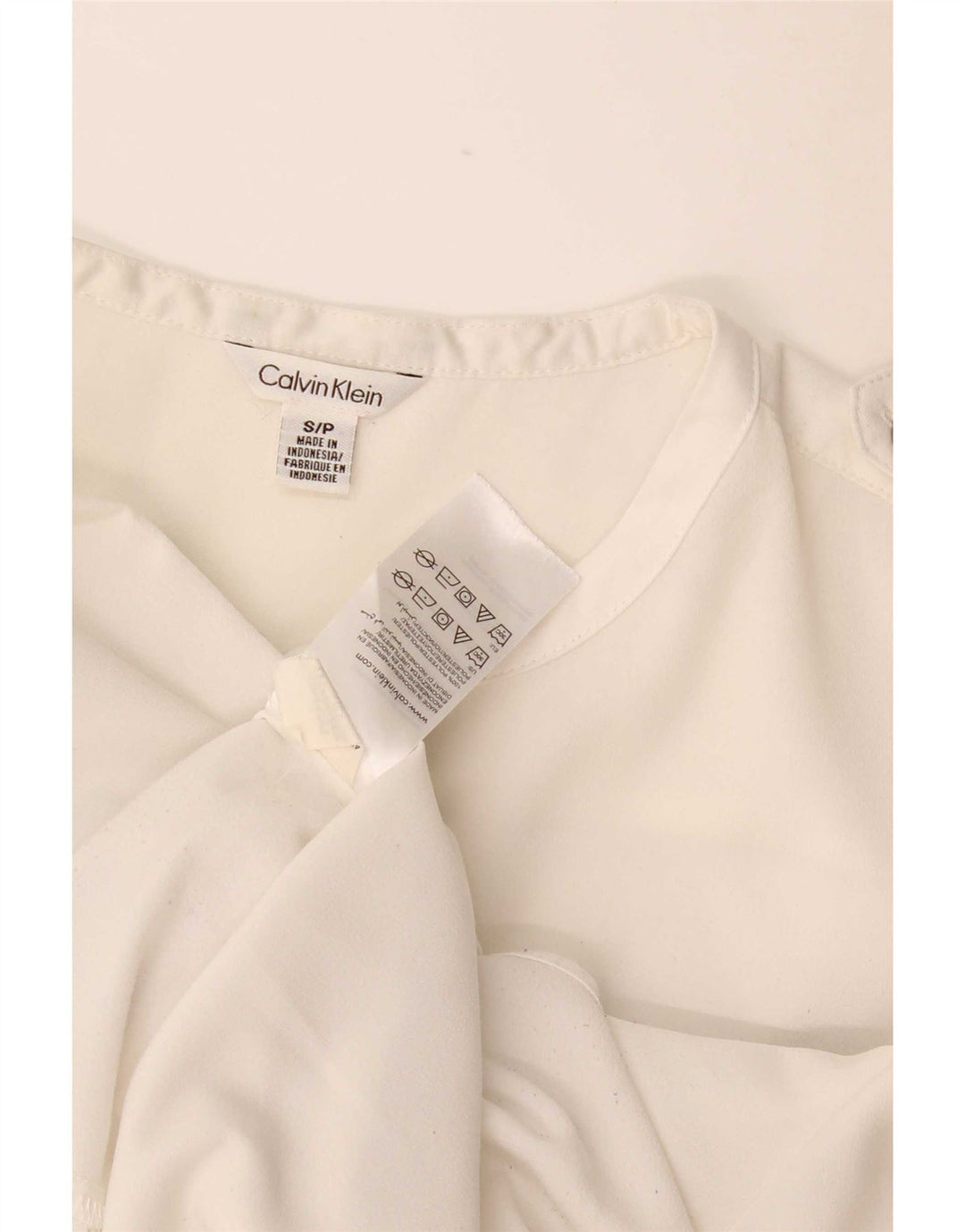 Camicetta camicia da donna Calvin Klein UK 10 piccola poliestere bianco