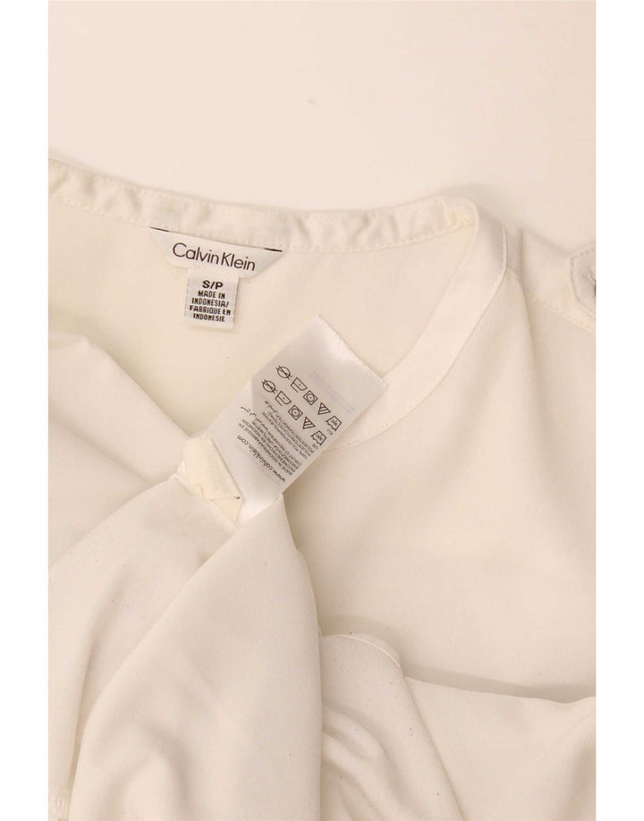 Camicetta camicia da donna Calvin Klein UK 10 piccola poliestere bianco