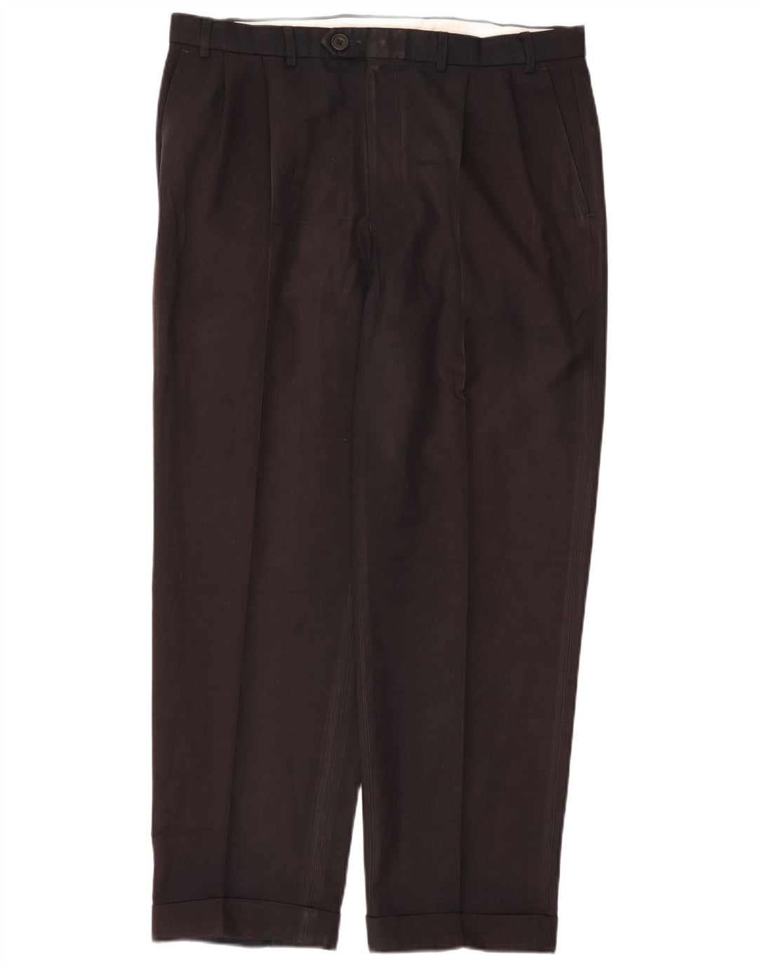 Pantaloni da abito con pegging da uomo Marks & Spencer W38 L31 poliestere blu navy
