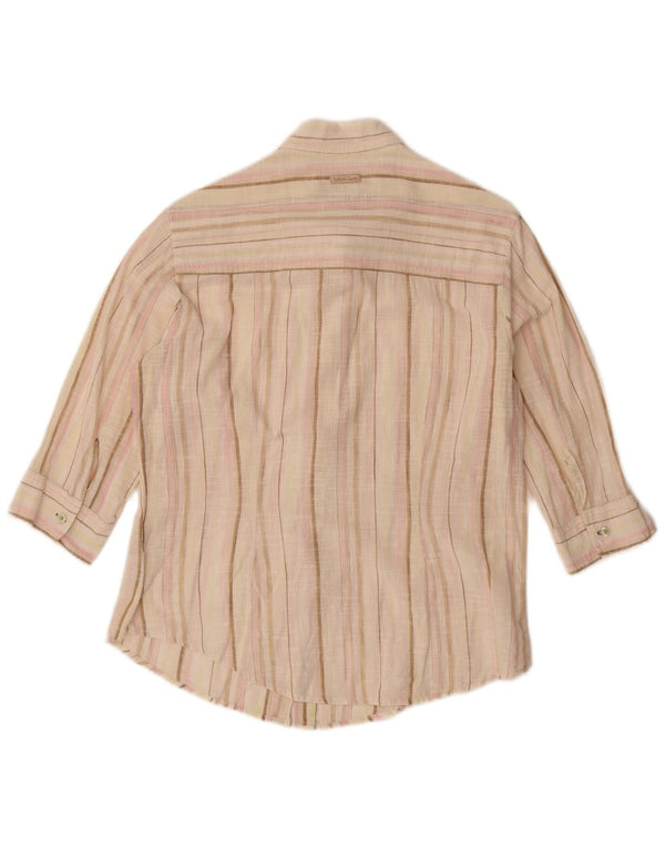 Camicia a maniche a 3/4 da donna Marlboro Classics UK 18 XL a righe beige