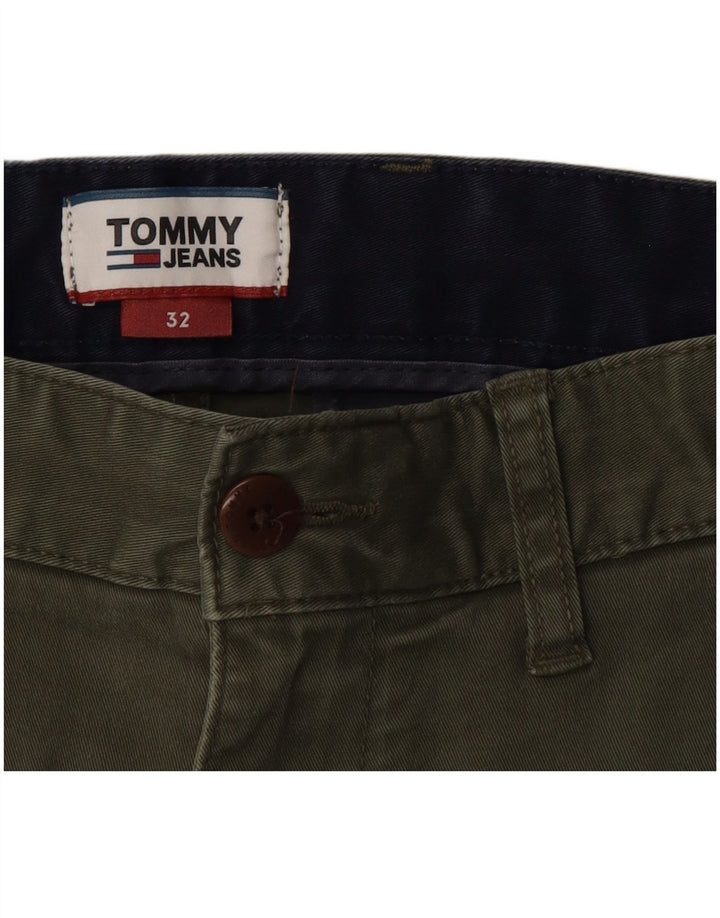 TOMMY HILFIGER Mens Chino Shorts W32 Medium  Green Cotton