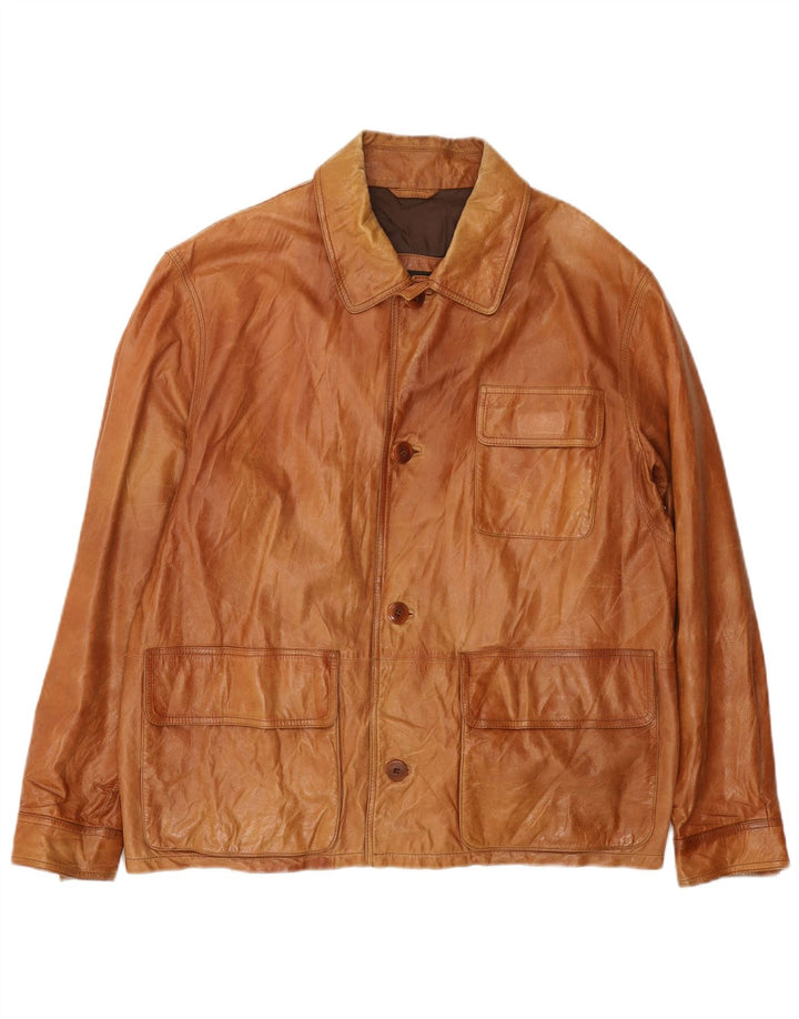 Vittorio Forti Giacca in Pelle Basic da Uomo IT 50 Large in Pelle Marrone