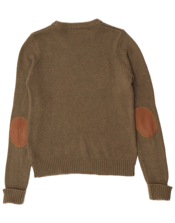 Maglione Zara da donna con scollo a barca UK 12 Acrilico kaki medio