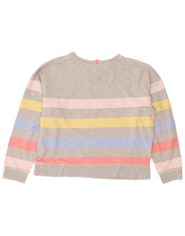 Felpa oversize corta da donna Joules UK 10 piccola a righe grigie