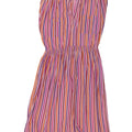 Abito vintage da donna senza maniche a trapezio EU 40 medio a righe multicolore