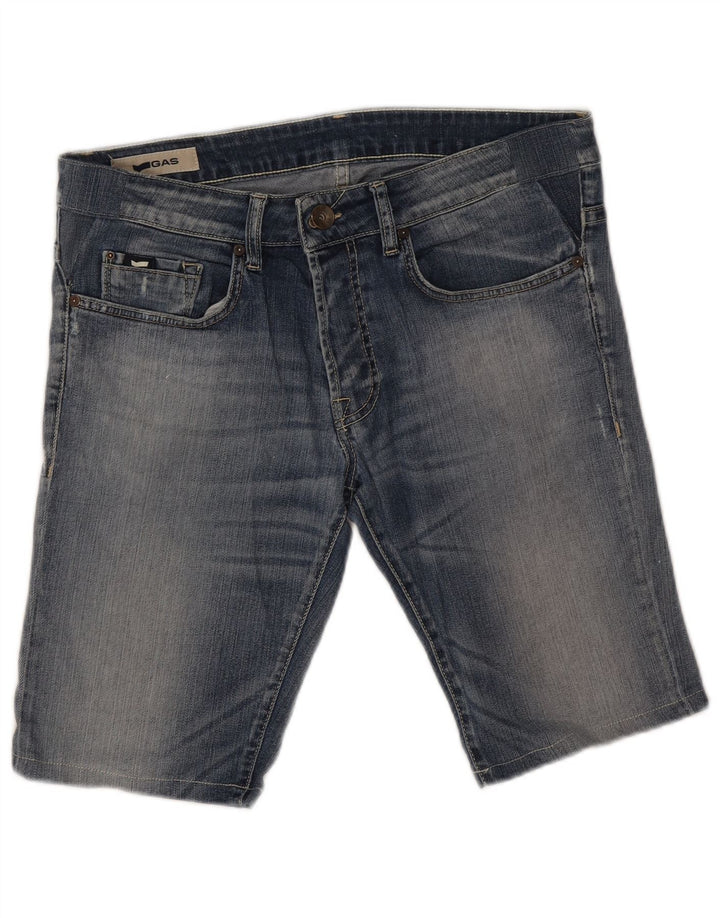 Pantaloncini di jeans da uomo Gas W32 cotone blu medio