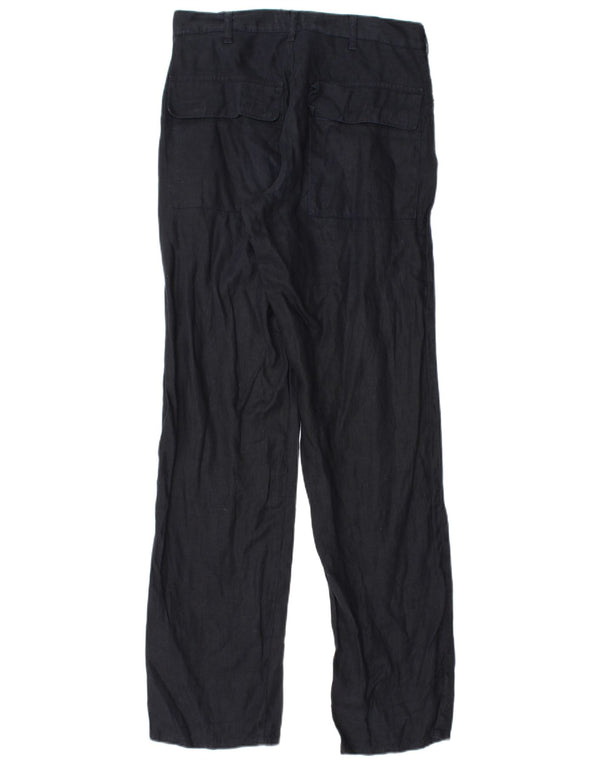 Pantaloni chino dritti da uomo Armani W34 L34 lino blu navy