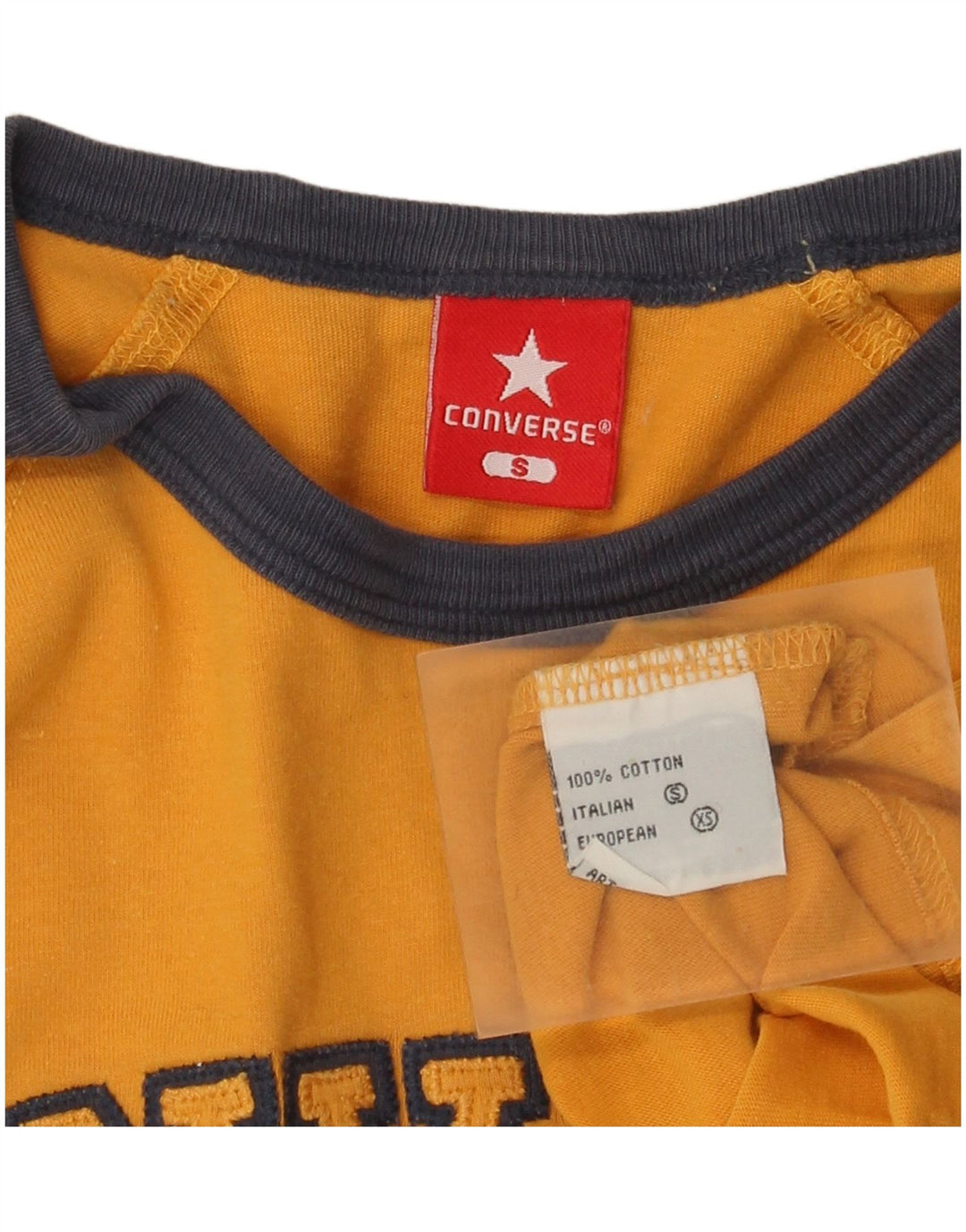 Converse Top grafico da uomo a maniche lunghe piccolo in cotone giallo