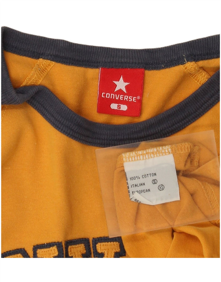 Converse Top grafico da uomo a maniche lunghe piccolo in cotone giallo
