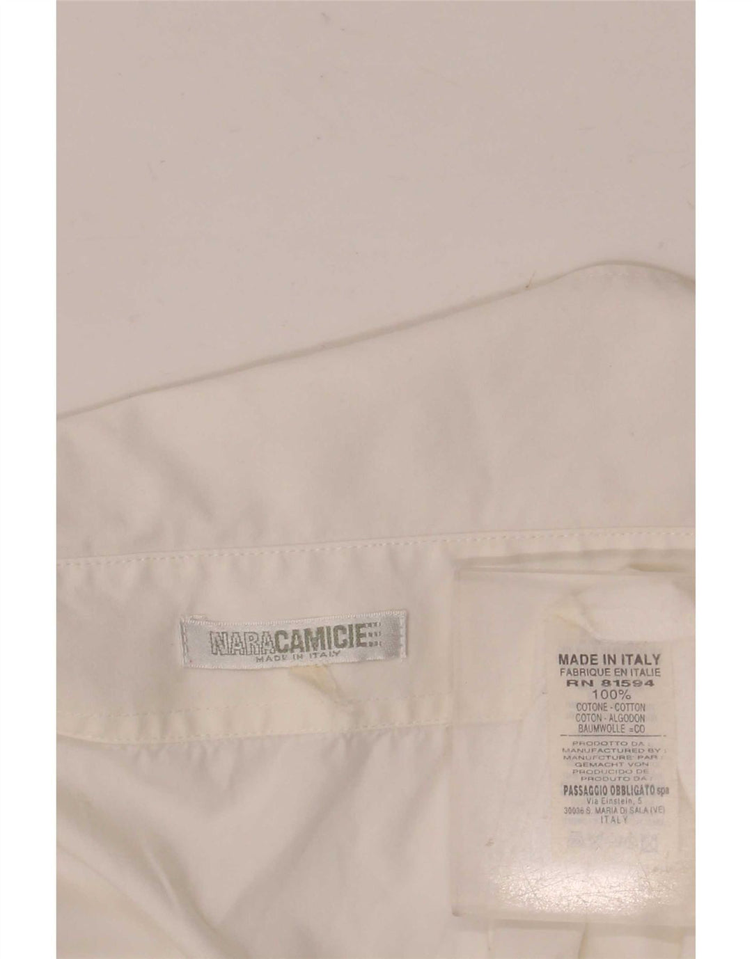 Naracamicie Camicetta a camicia corta da donna UK 14 Cotone bianco medio