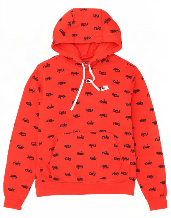 Felpa con cappuccio grafica Nike da uomo in cotone rosso medio