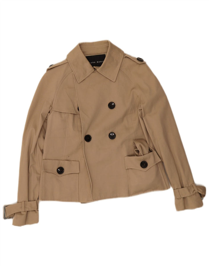 Trench corto da donna Zara UK 14 grande beige