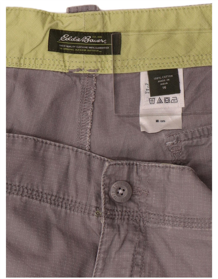 Pantaloncini cargo da donna EDDIE BAUER US 16 2XL W36 Cotone grigio