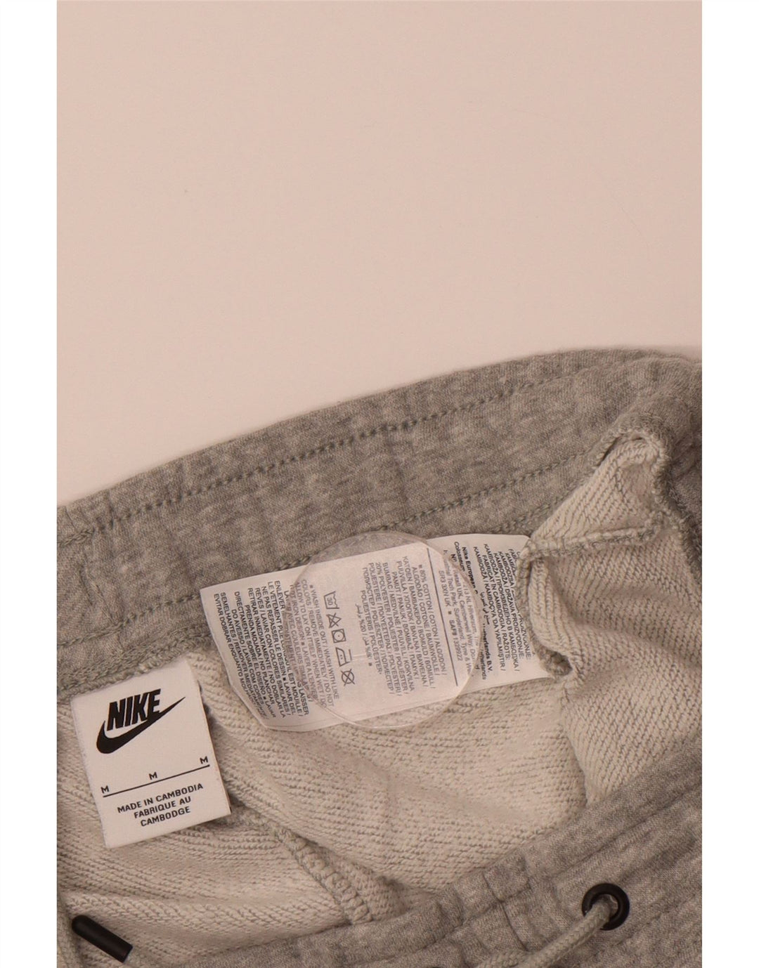 NIKE Womens Tracksuit Trousers Joggers UK 14 Medium Grey Cotton