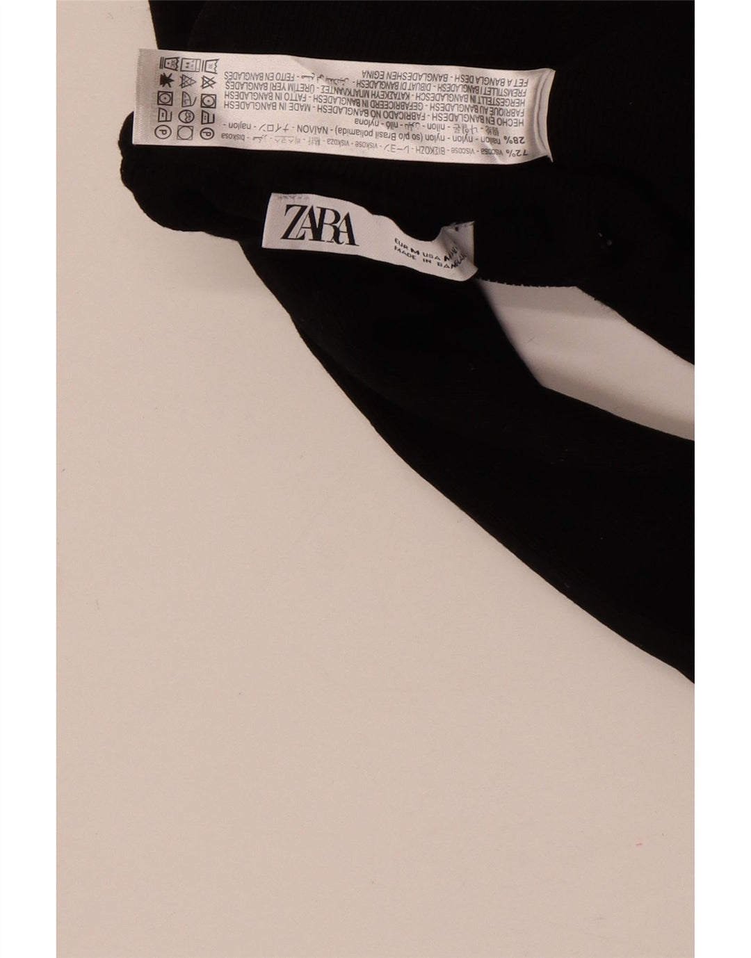Maglione corto da donna Zara con collo alto UK 12 viscosa nera media