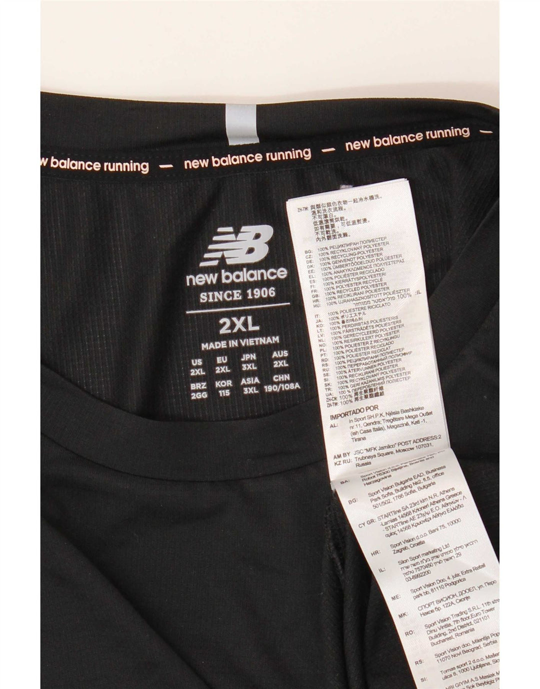 T-shirt da uomo New Balance Top 2XL poliestere nero