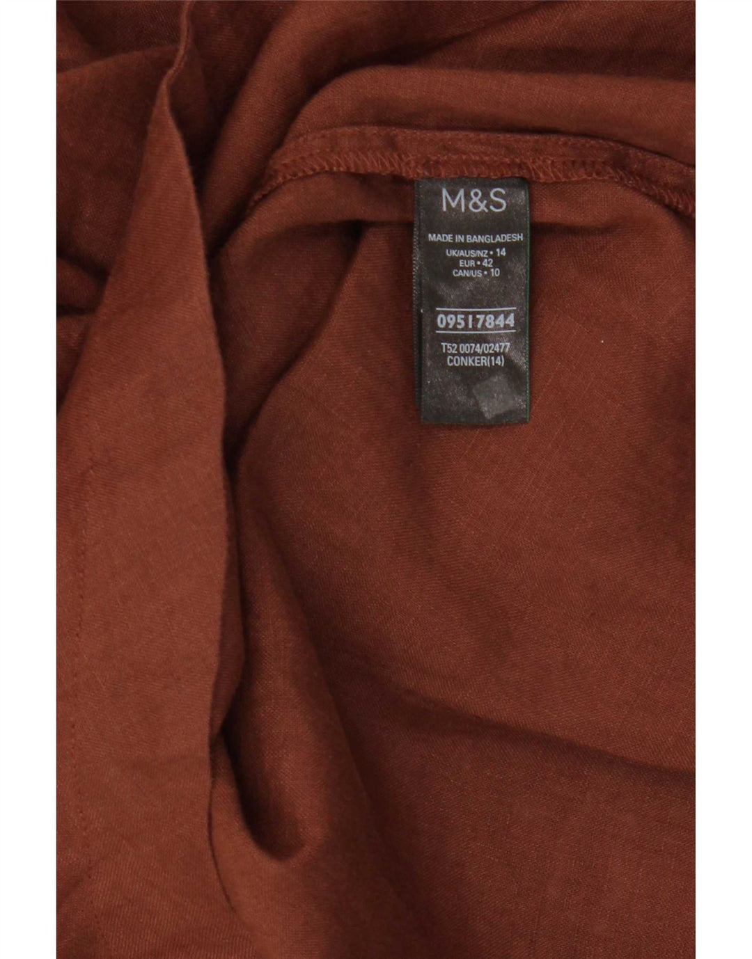 Top tunica da donna Marks & Spencer UK 14 grande lino marrone