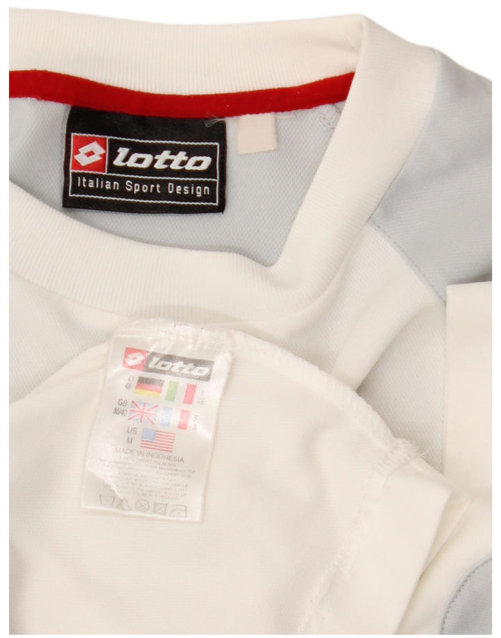 T-shirt da uomo LOTTO Top UK 38/40 Poliestere color block bianco medio