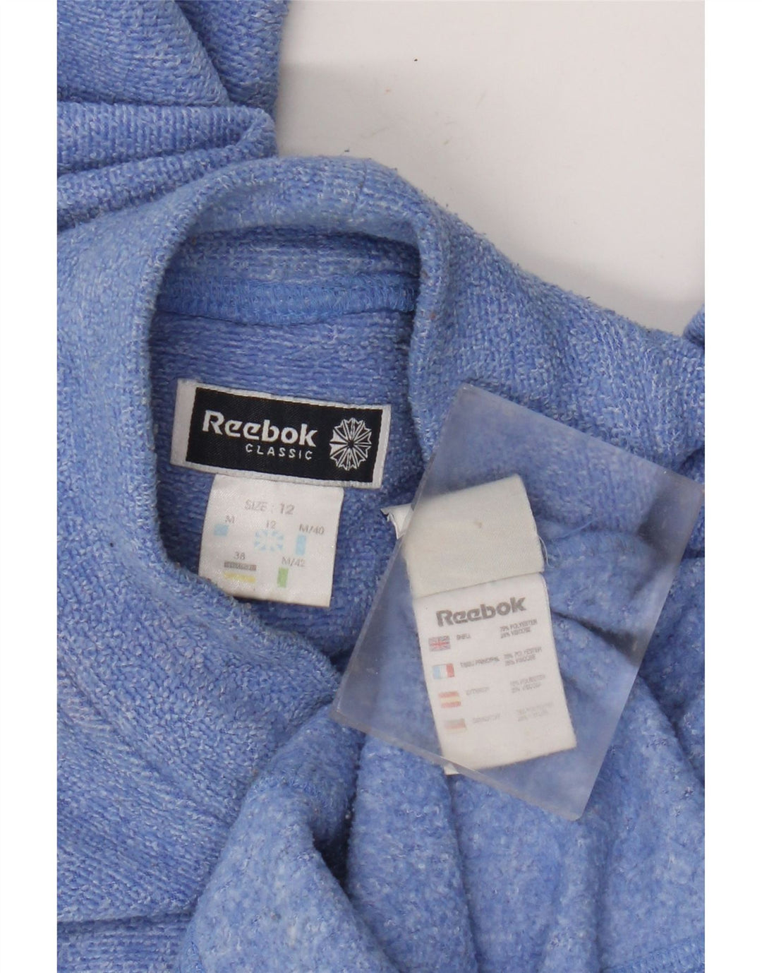 Felpa da donna Reebok Jumper UK 12 poliestere blu medio