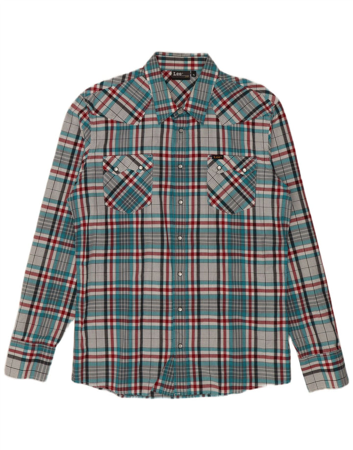 Camicia in flanella da uomo Lee XL in cotone a quadri multicolore