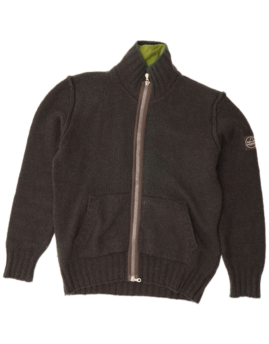 MURPHY & NYE Maglione cardigan da uomo velaio XL lana grigia