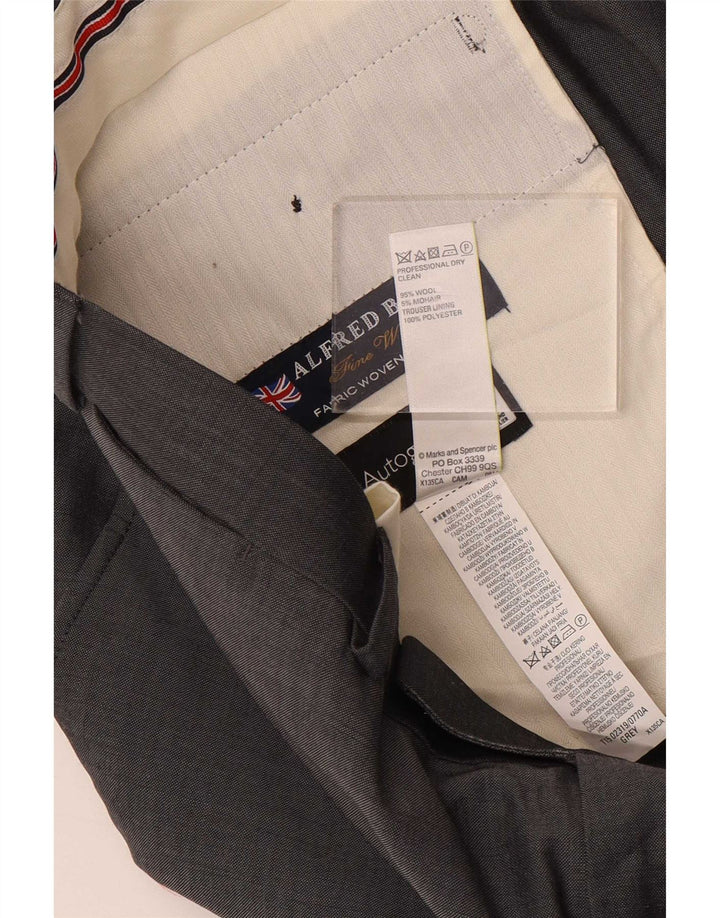 Pantaloni da abito dritti autografi da uomo Marks & Spencer W38 L29 lana grigia