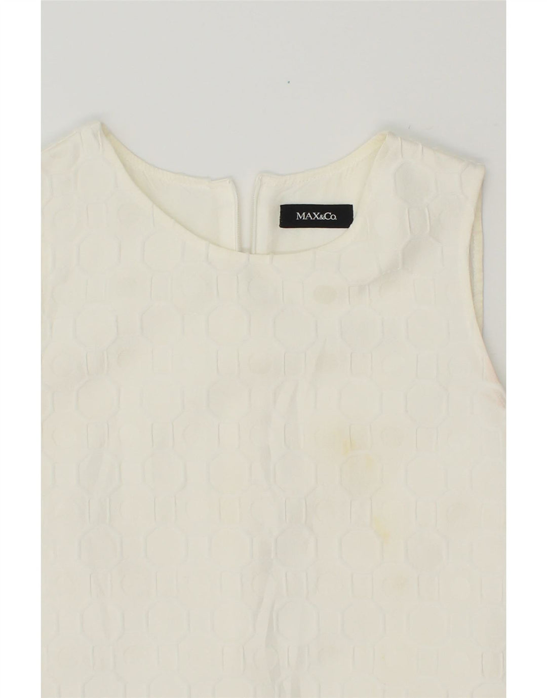 MAX & CO. Womens Sleeveless A-Line Dress UK 10 Small  White Colourblock Vintage Max & Co. and Second-Hand Max & Co. from Messina Hembry 