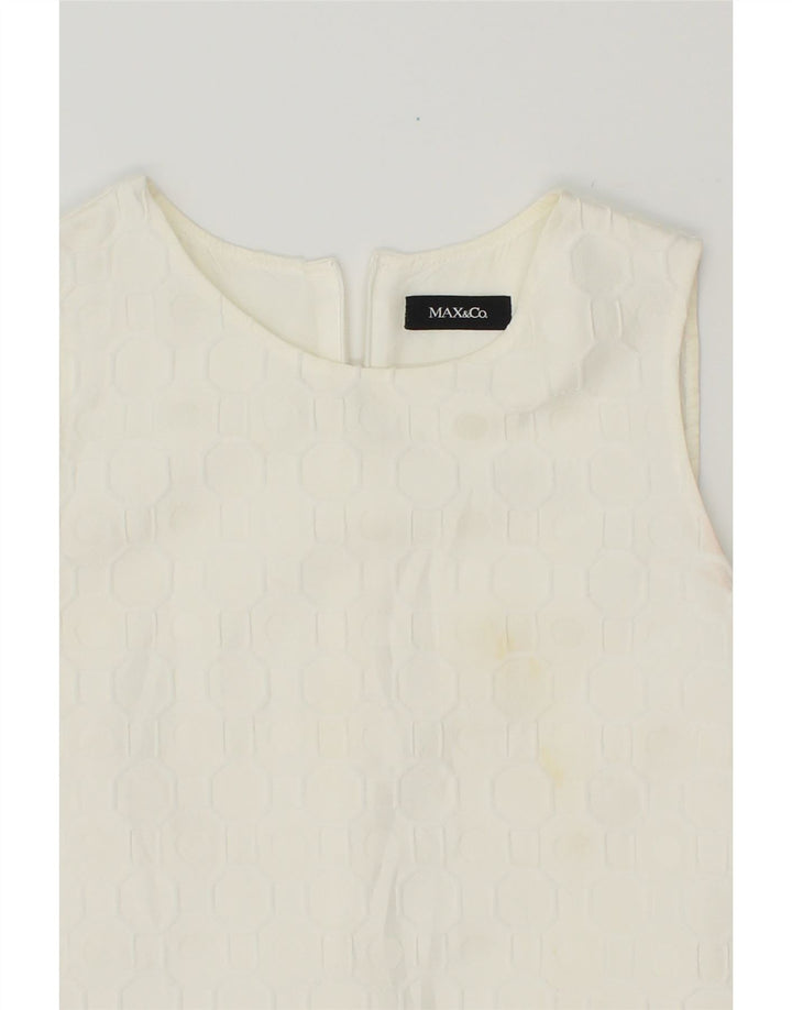 MAX & CO. Womens Sleeveless A-Line Dress UK 10 Small  White Colourblock Vintage Max & Co. and Second-Hand Max & Co. from Messina Hembry 