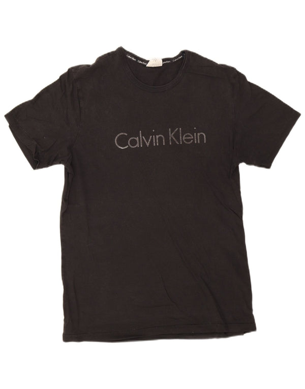 T-shirt grafica da uomo Calvin Klein Top in cotone nero medio