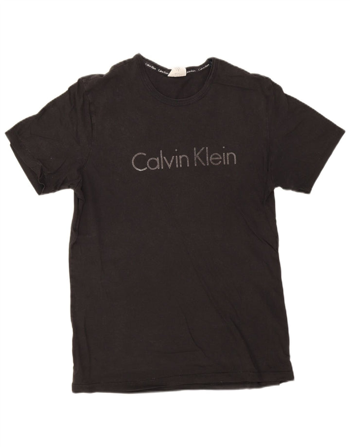 T-shirt grafica da uomo Calvin Klein Top in cotone nero medio